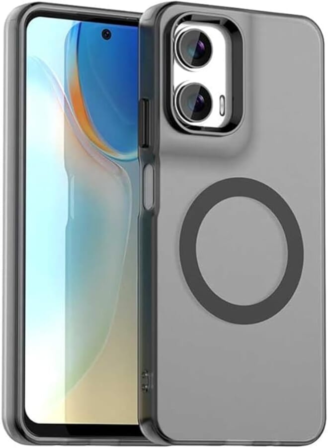 fascination magnetic phone case cover compatible with motorola moto G35 Candy PC Hybrid TPU Shockproof Phone Case for motorola moto G35 (Black)